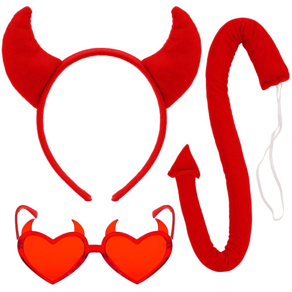 8868 Devil Costume Accessoriess Man- Red Devil Horns Headband,